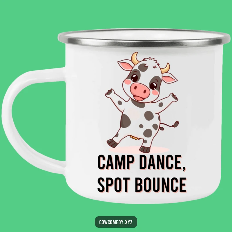 Funny Cow Dancing Camping Mug: Rhythm Outdoors & Farm Gift