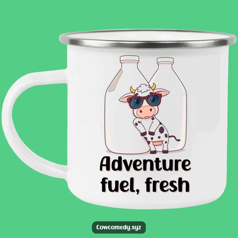 Funny Cool Cow Sunglasses Camping Mug. Outdoorsy Milk Jug Cool. Perfect Trail Funny Gift!