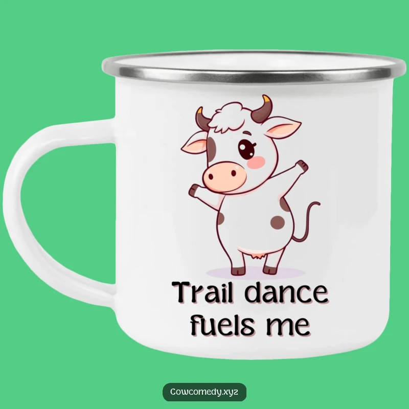 Funny Cow Dance Camping Mug: Kawaii Farm Animal Outdoor Mug, Silly Cow Adventure Gift
