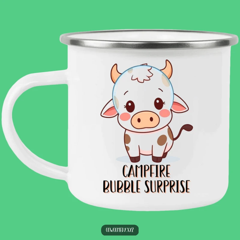 Funny Kawaii Cow Bubble Surprise Camping Mug - Adventure with Astonishment