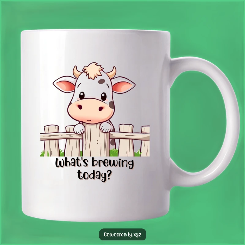 Funny Curious Cow Peeking Mug: Hilarious Farmyard Intrigue Gift