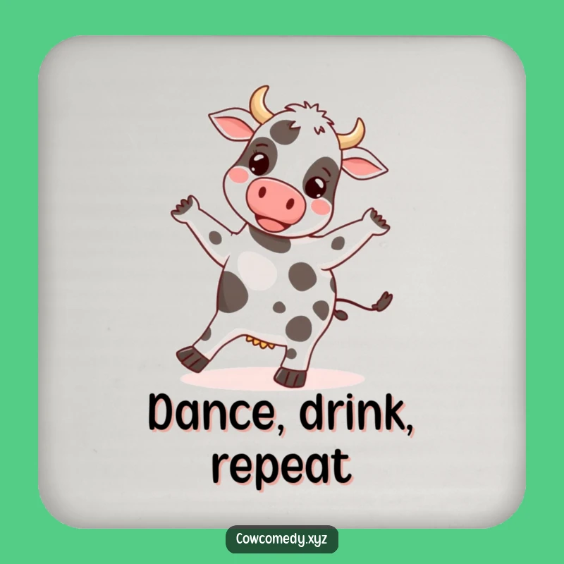 Funny Cow Dancing Coaster: Protect Surfaces with Farm Fun