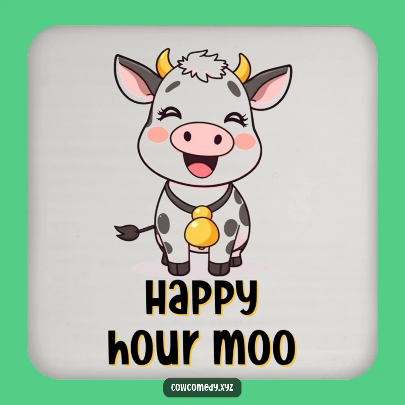 Funny Cow Bell Drink Coasters: Protect Surfaces with Farmyard Charm