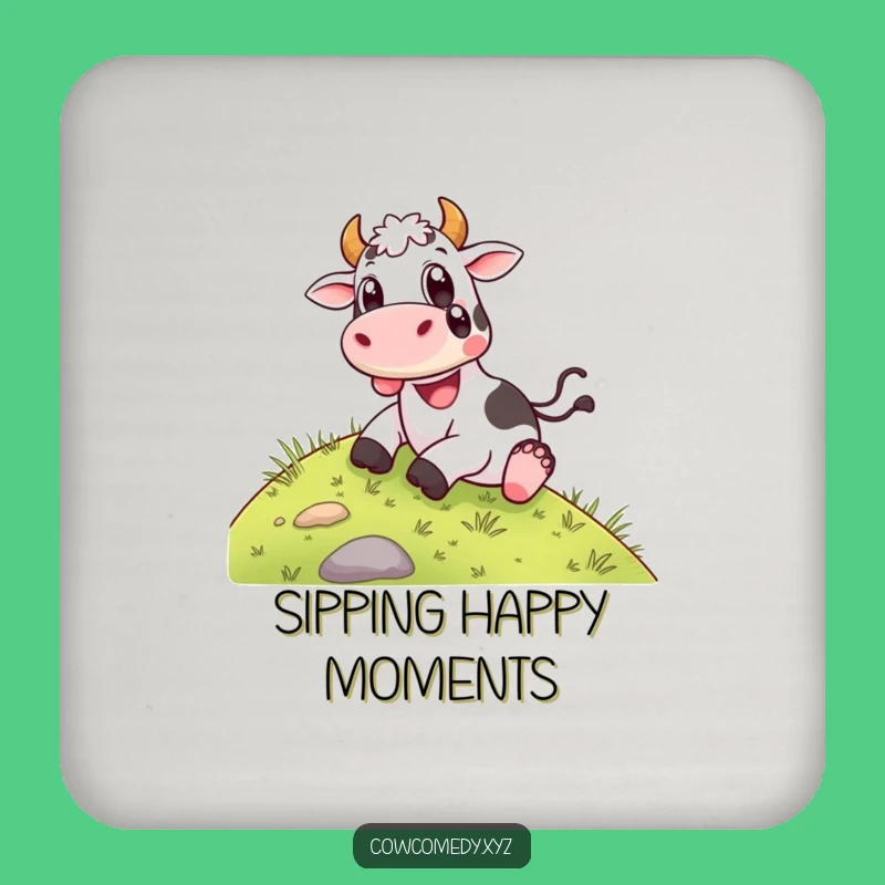 Add a splash of pure joy to your table with these funny happy cow coasters, protecting surfaces with a delightful slide. A stylish funny gift.