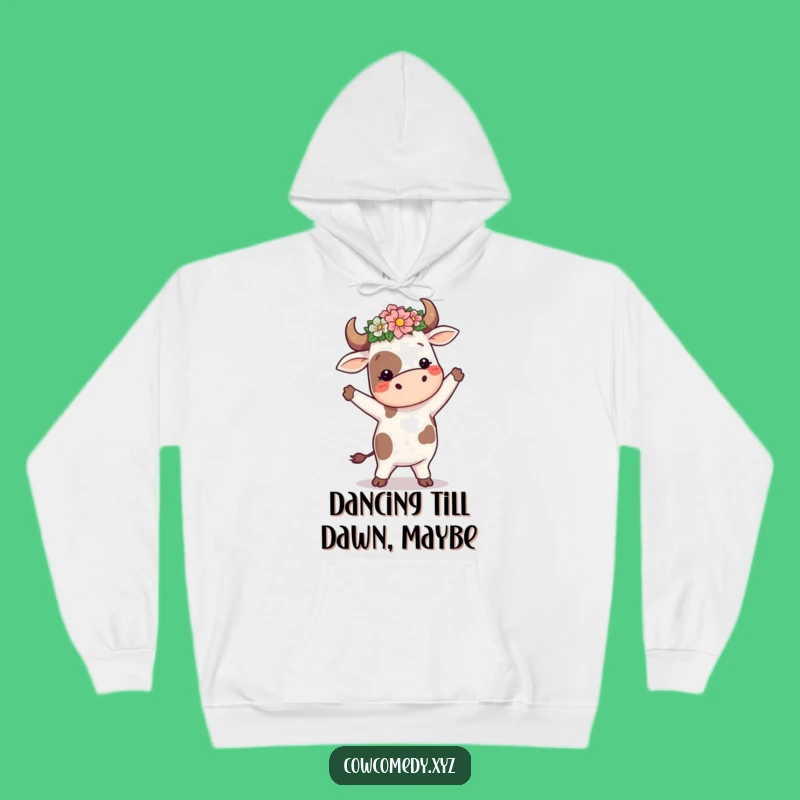 Cozy Funny Dancing Cow Flower Crown Hoodie: Warm Silly Gift