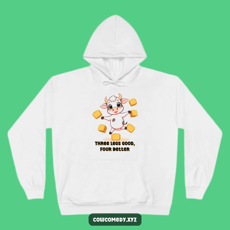 Funny Calf Juggling Hoodie: Cozy Farm Humor & Warm Gift
