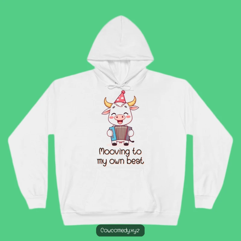 Funny Cow Accordion Hoodie: Cozy Party Vibes & Music Gift