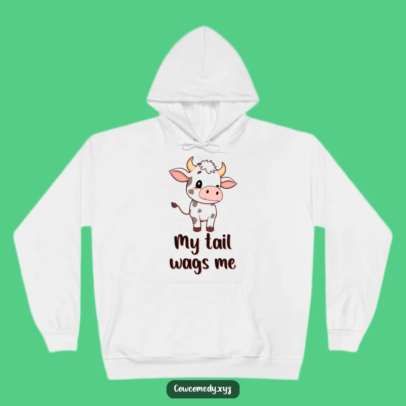 Funny Cow Tail Wave Hoodie: Cozy and Comical Farm Animal Wear, Great Funny Gift