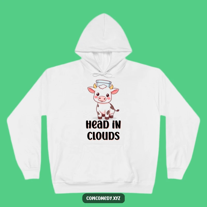 Funny Kawaii Cow Balancing Hoodie - Cozy Farm Fun Gift!