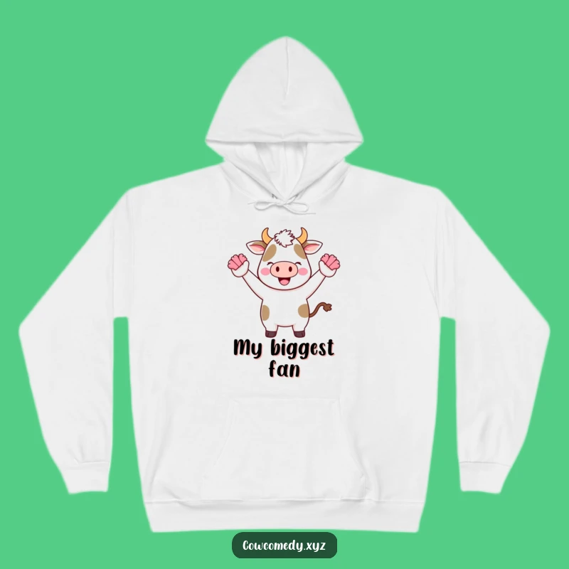 Funny Kawaii Cow Cheer Hoodie: Cozy Energetic Cow Apparel