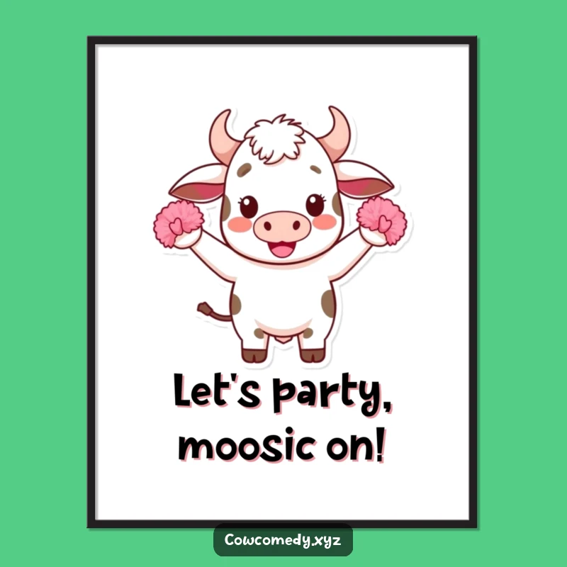 Free Printable Cow Wall Art: Cheerful Kawaii Cow Downloadable Decor