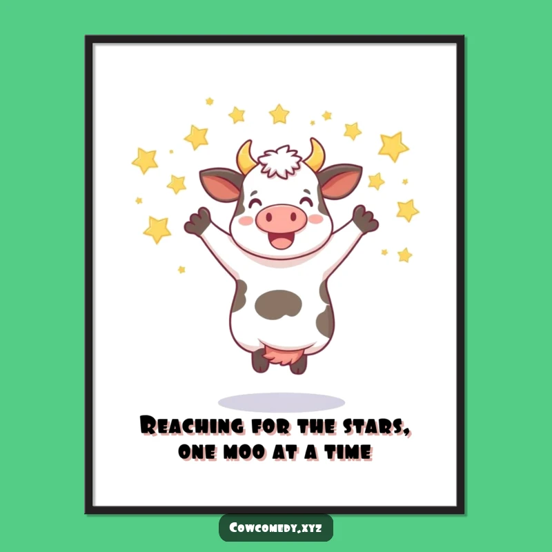 Free Printable Star Shower Cow Art - Whimsical Downloadable Wall Decor