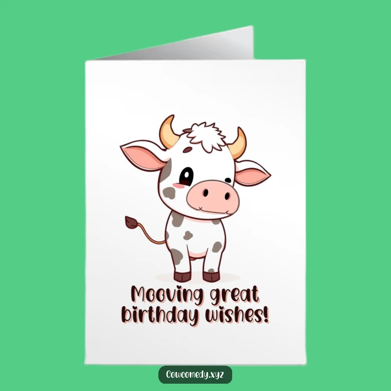 Free Printable Birthday Card: Funny Cow Tail Wave Unique DIY Gift Download