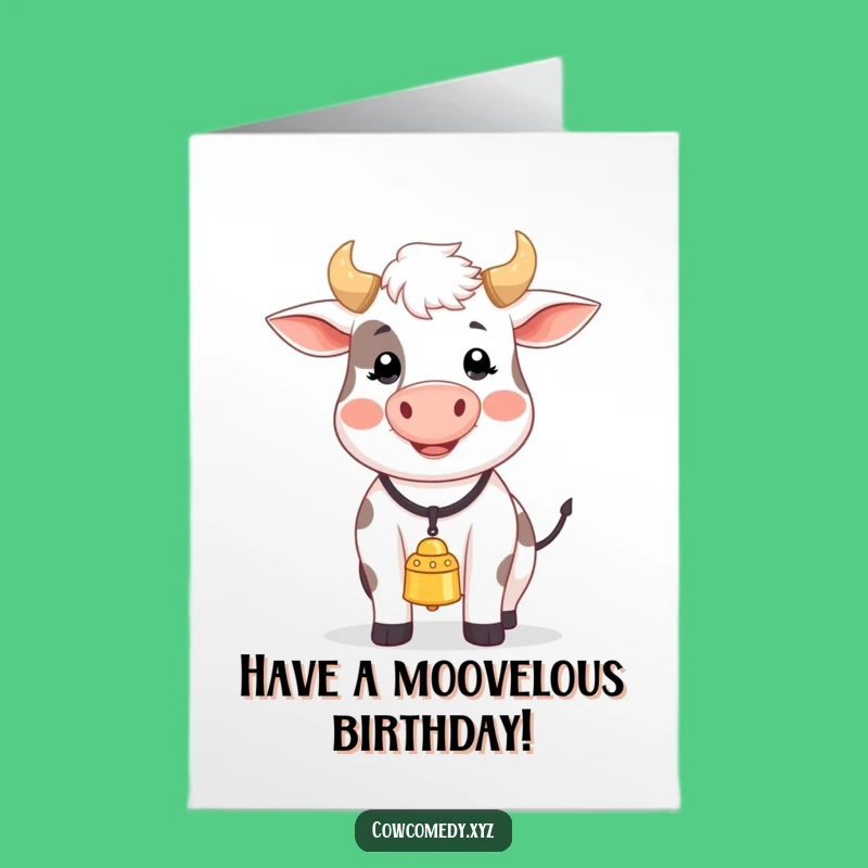 Funny Free Printable Birthday Card: Singing Cow Character - Adorable Downloadable Gift