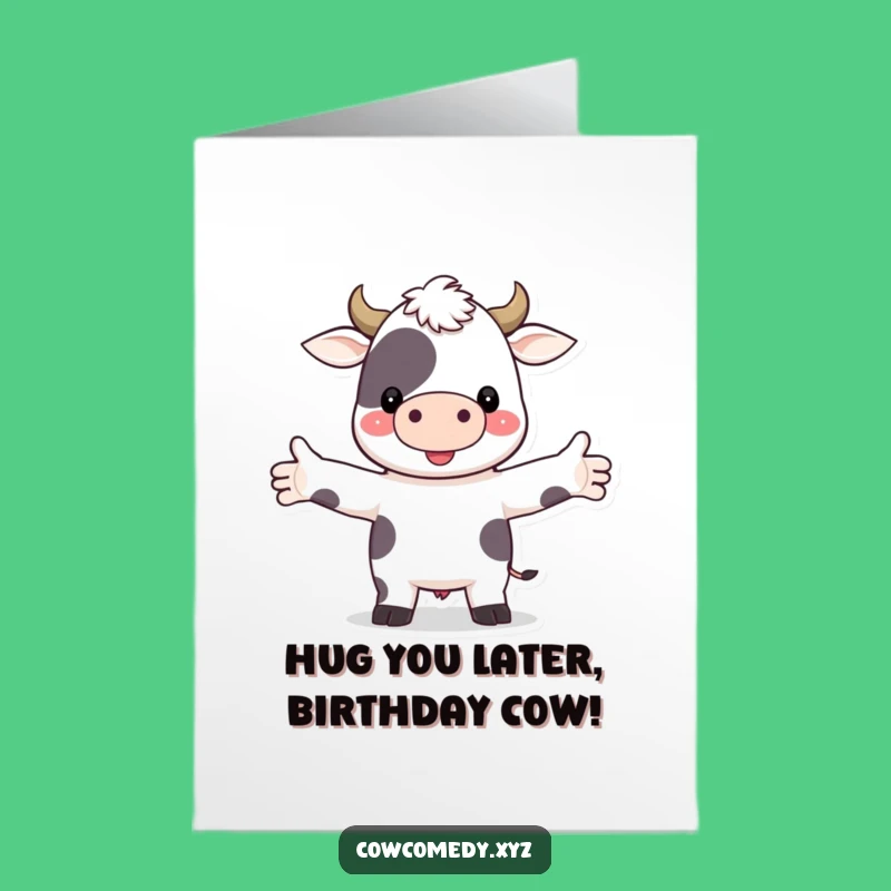 Free Printable Hugging Cow Birthday Card - Funny DIY Downloadable Gift for Cow Lovers