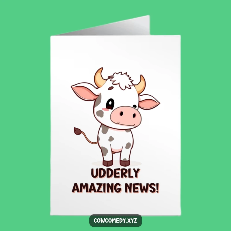Free Printable Congrats Card: Funny Cow Tail Wave Unique DIY Gift Download