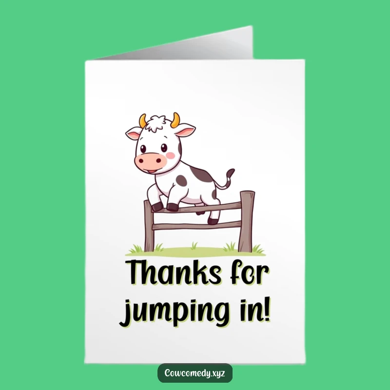 Free Printable Kawaii Cow Thank You Card: Jumper - Sweet Downloadable Gift