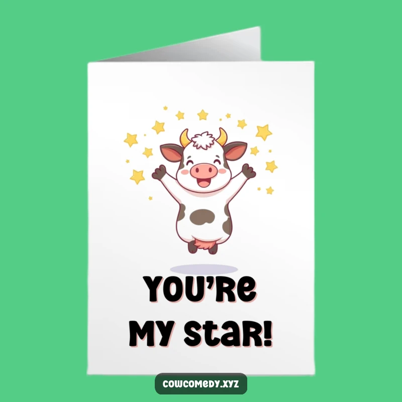 Free Printable Star Shower Cow Thank You Card - Grateful Downloadable Gift