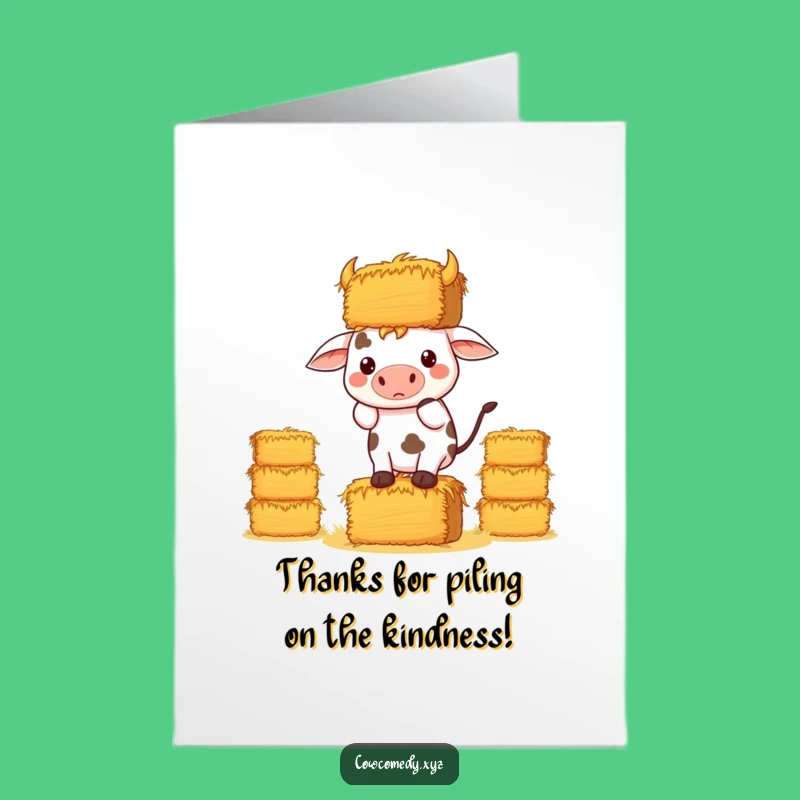 Free Printable Thank You Card: Ambitious Kawaii Cow, Sweet Downloadable Card