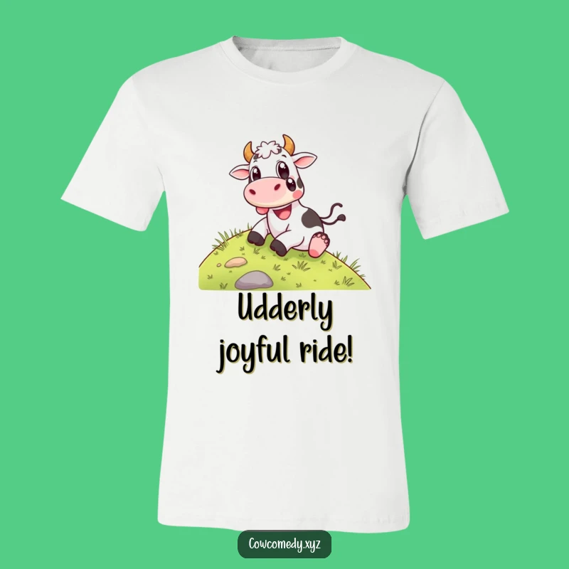 Funny Happy Cow Sliding T-Shirt - Express Your Joyful Spirit