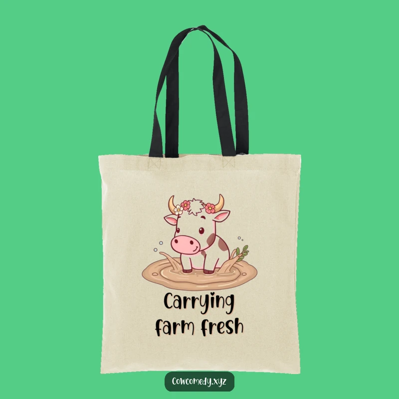 Funny Cow Muddy Fun Tote Bag - Carry Your Farmhouse Style