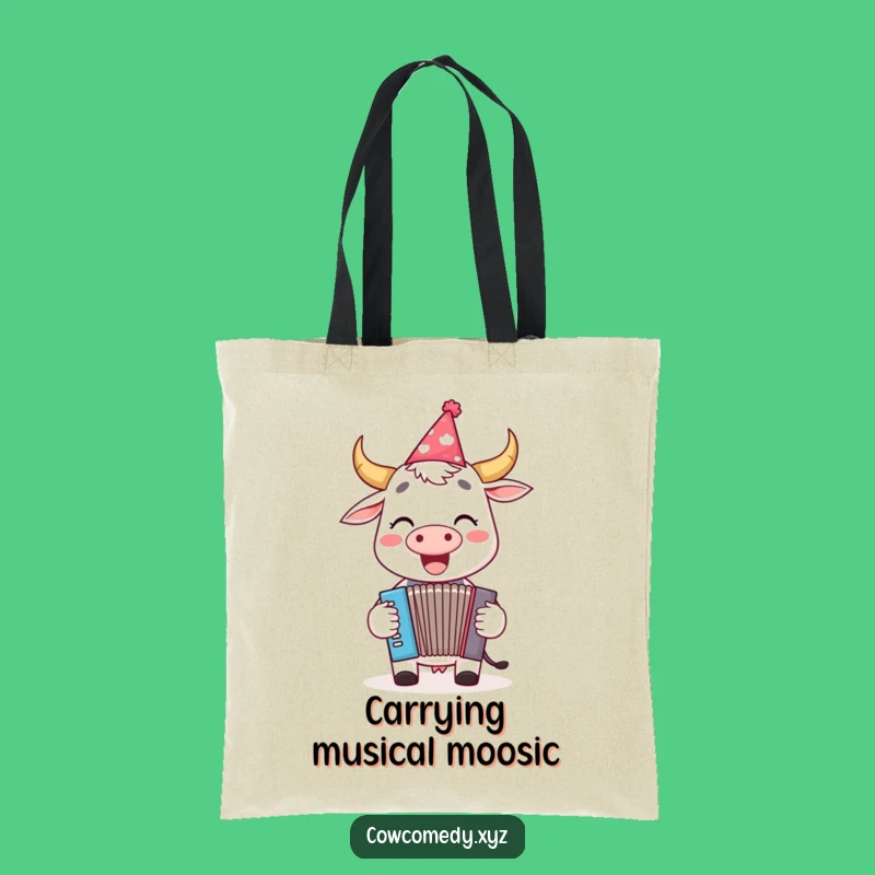 Funny Cow Accordion Tote Bag: Carry Your Party Tunes Style