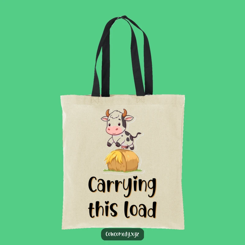 Funny Jumping Cow Tote Bag: Farm Agility, Perfect Funny Gift