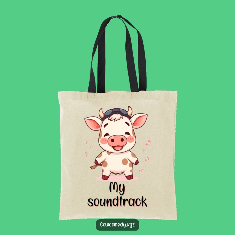 Funny Rosy Cow Tote Bag: Carry Your Tunes in Style