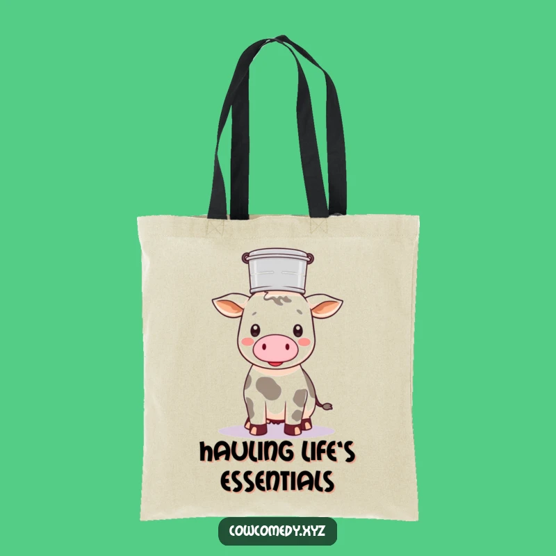 Funny Kawaii Cow Pail Tote Bag: Carry Your Farm Fresh Goods